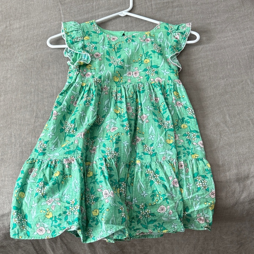 Floral Green Kids Dress